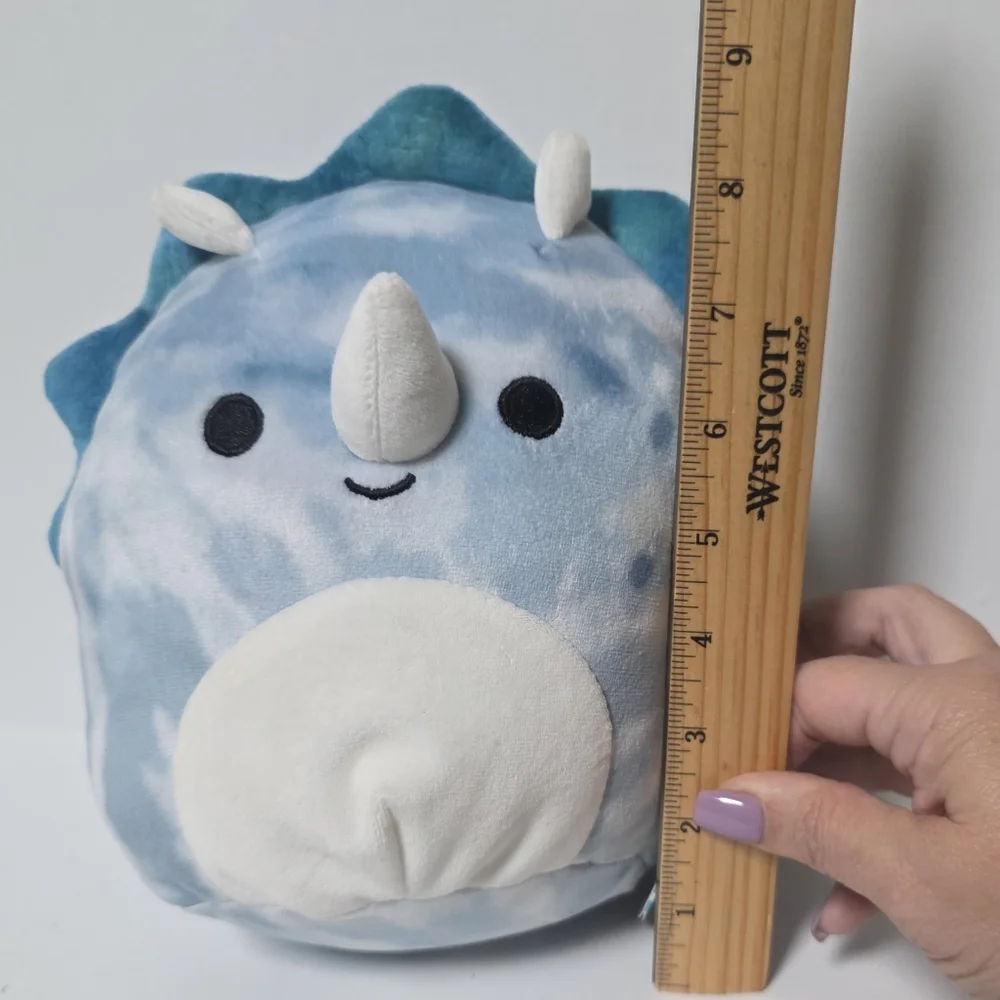 Squishmallow Jerome Blue Tie Dye Triceratops Dinosaur Plush Stuffed Animal NWT